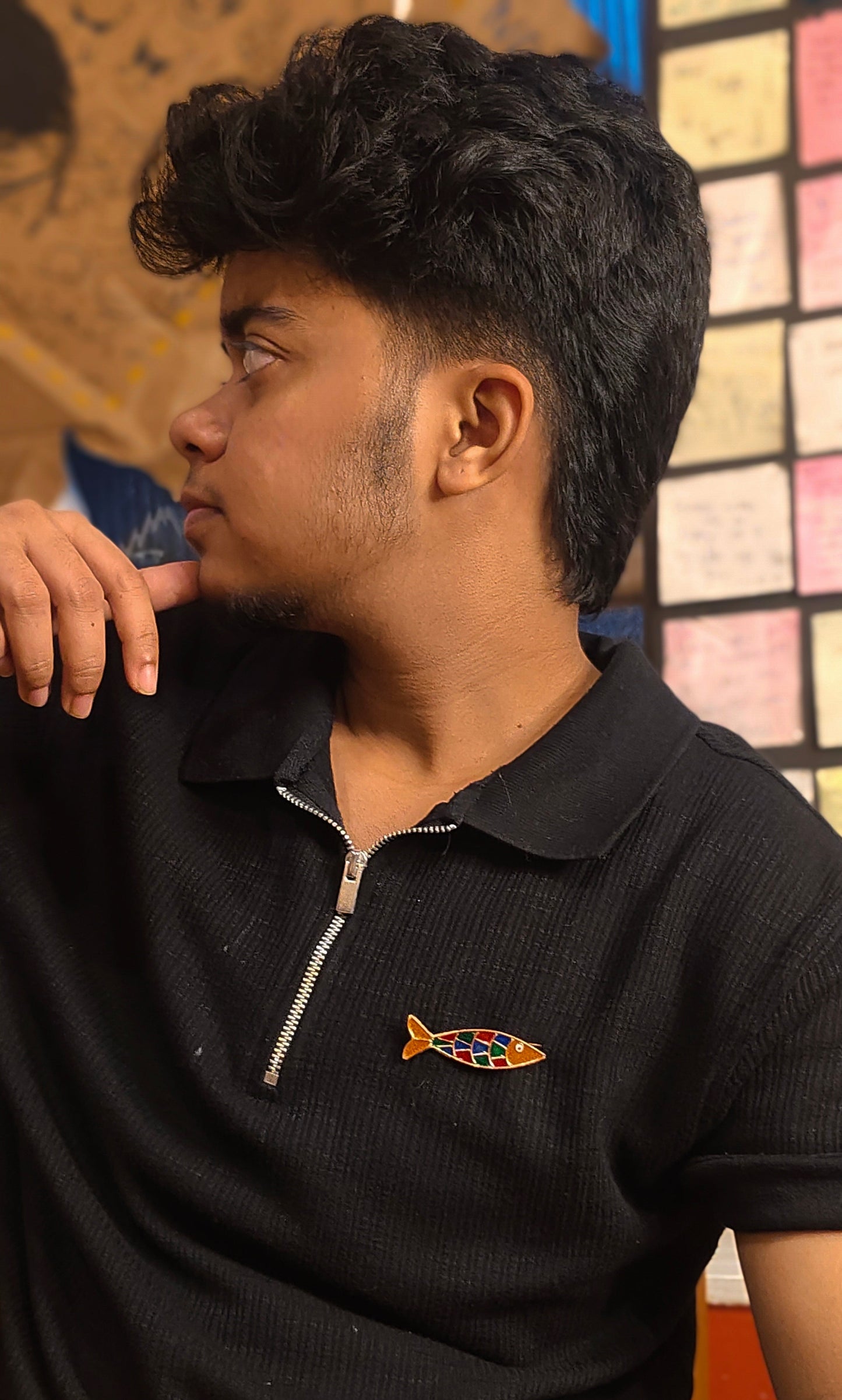 Meenakari Fish Brooch
