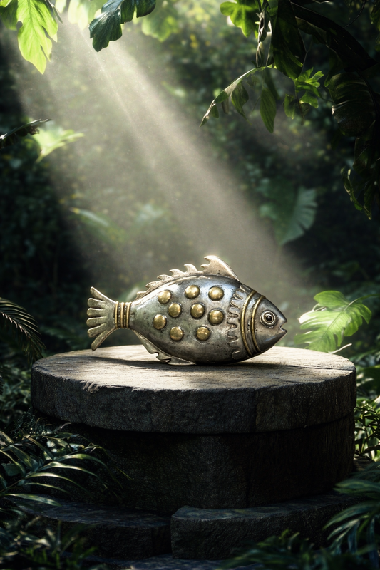 Silver Fish Brooch
