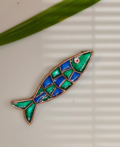 Meenakari Fish Brooch