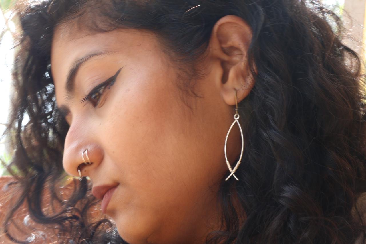 Fish outline earring