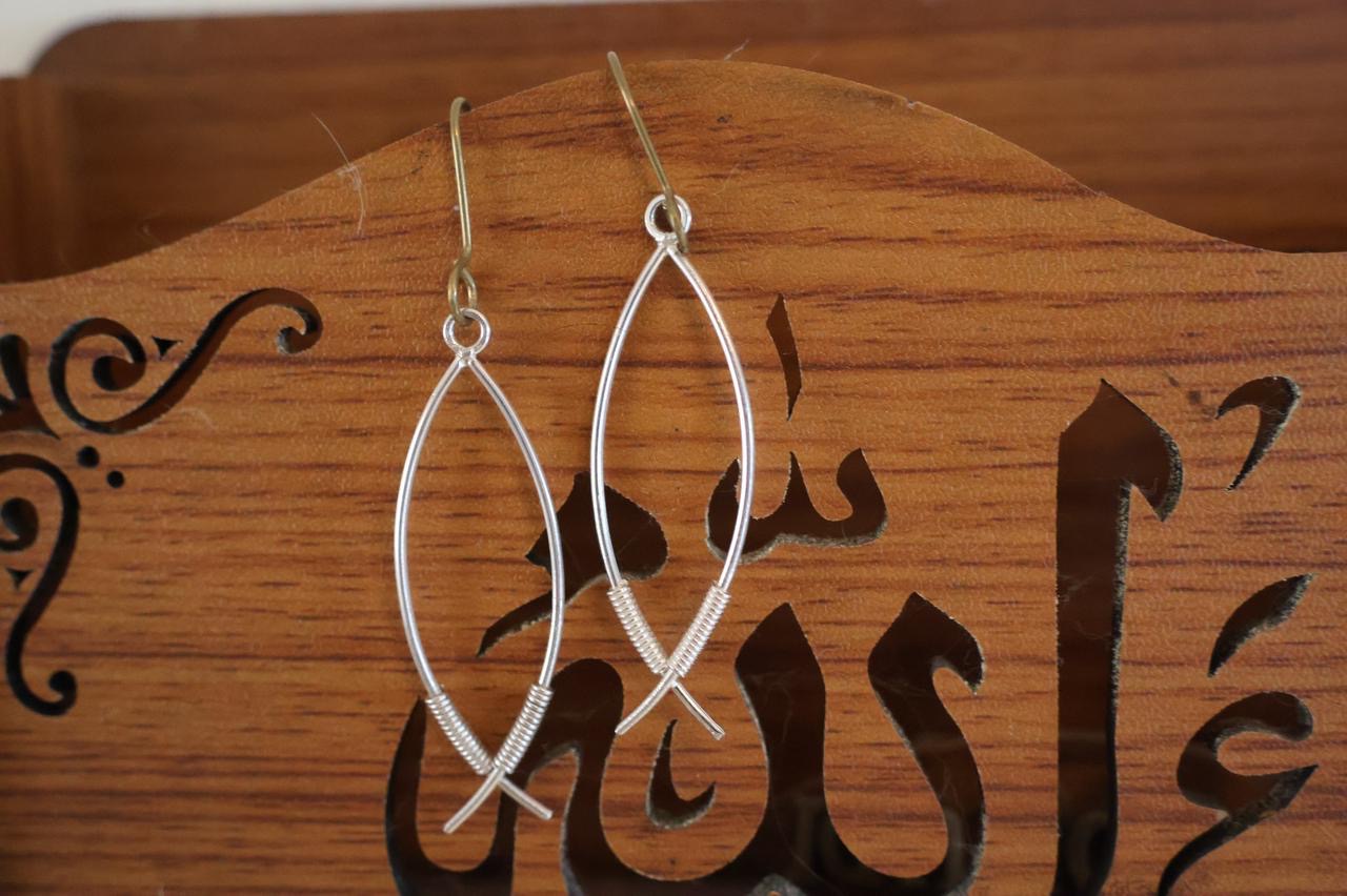 Fish outline earring