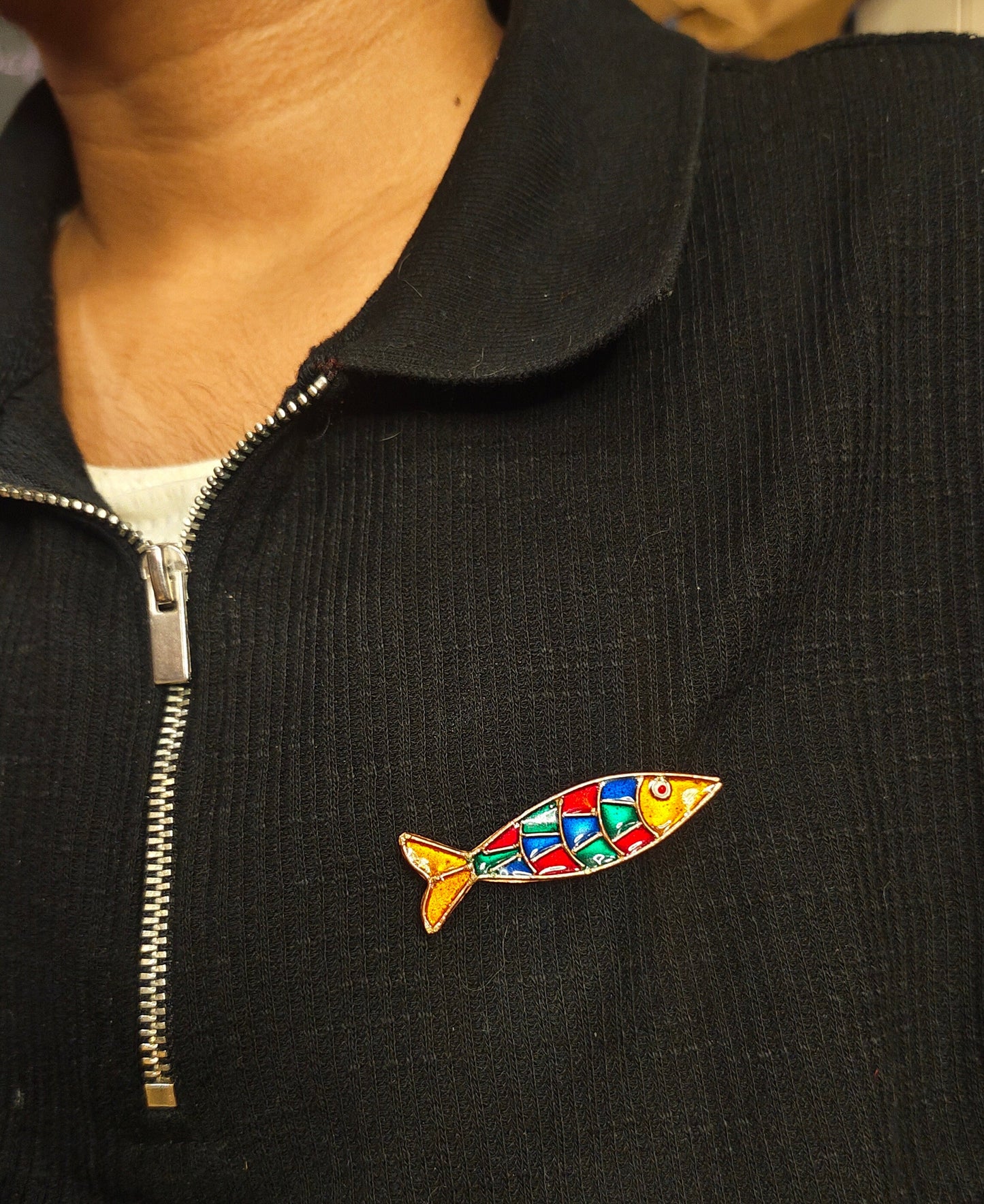 Meenakari Fish Brooch