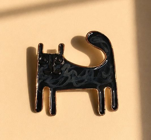 Meenakari cat brooch