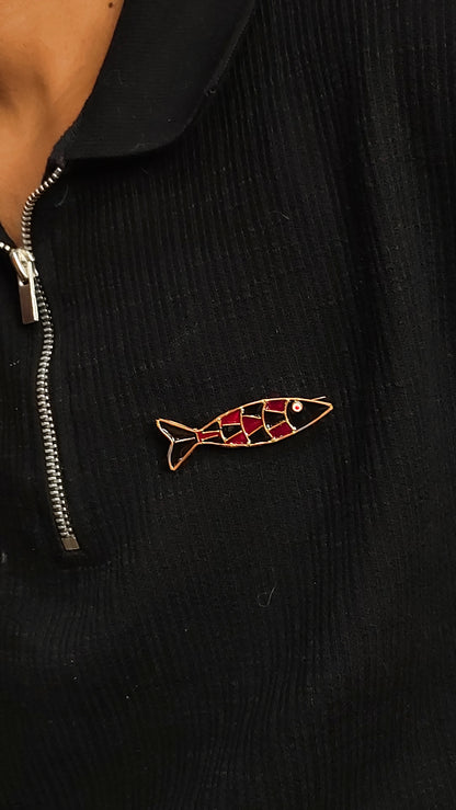 Meenakari Fish Brooch