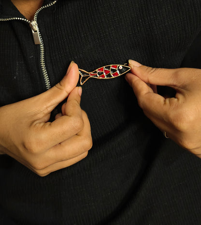 Meenakari Fish Brooch